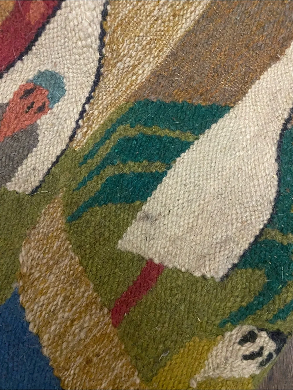 Vintage Kilim Hand Woven Small Rug Door Mat Wool Carpet Tribal Fringe